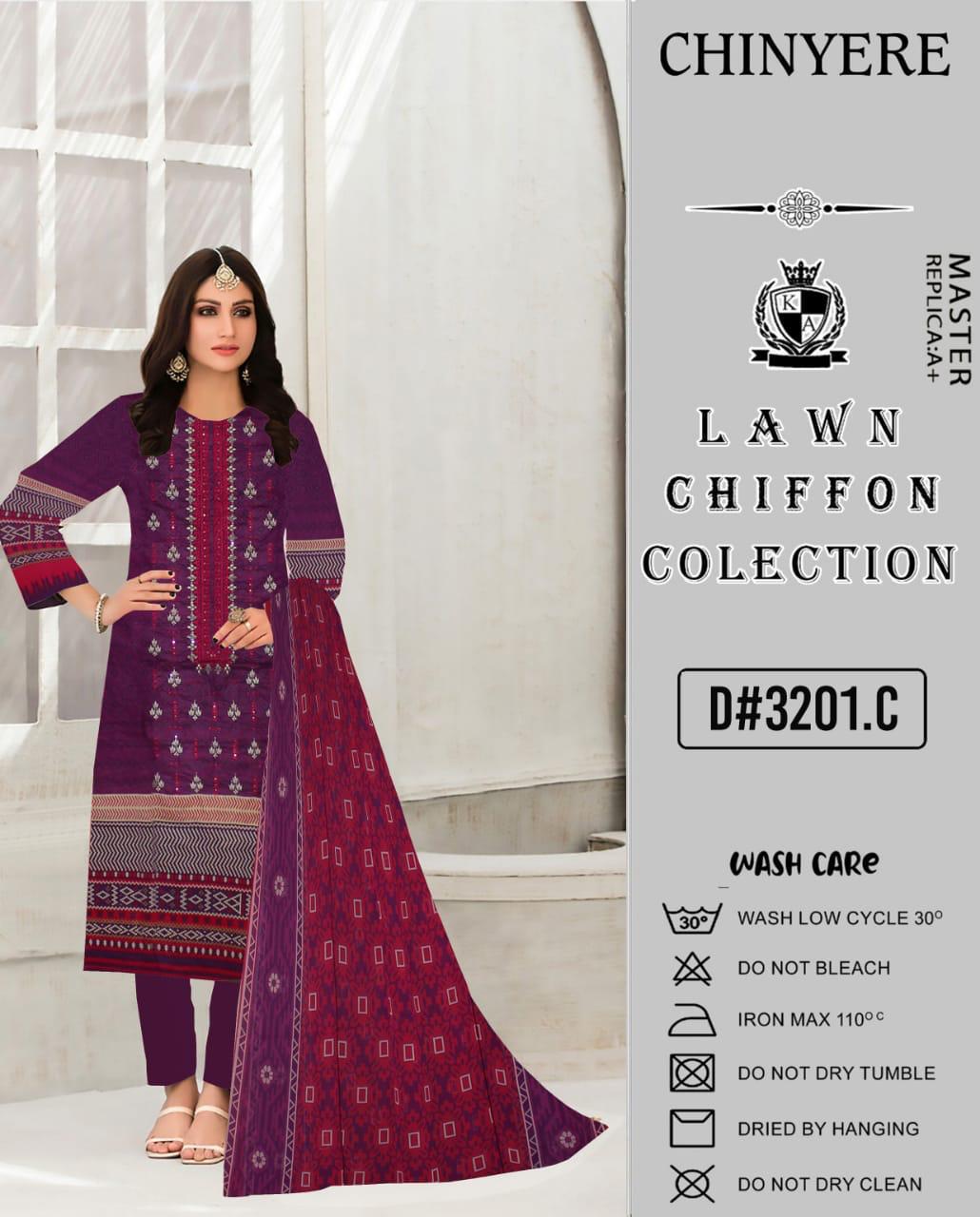 Premium Lawn Chiffon 3-Piece Suit