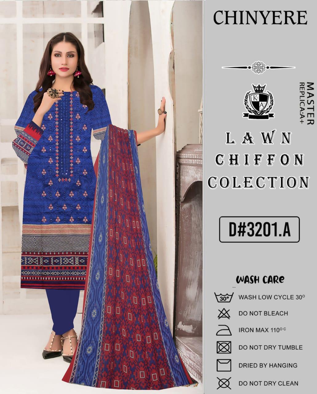 Premium Lawn Chiffon 3-Piece Suit