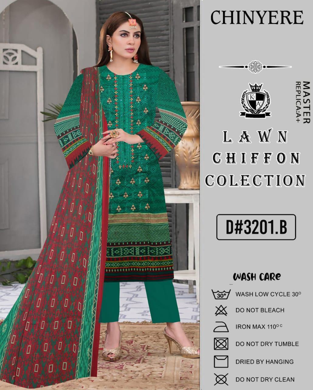 Premium Lawn Chiffon 3-Piece Suit